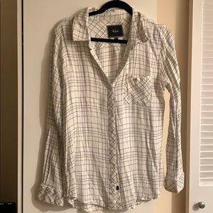 Rails Windowpane Black and White Shirt - Large